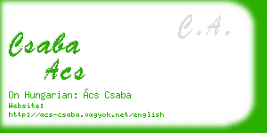 csaba acs business card
